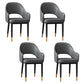 Glam Style Metal Arm Chair Open Back Upholstered Dining Side Chair Dark Gray 4 Piece Set Black Gold Clearhalo 'Dining Chairs' 'Dining Tables & Seating' 'dining_chair' 'furn' 'furn_dining_chair' 'Furniture' 'furniture_dining_chair' 'Kitchen & Dining Furniture' 4819425