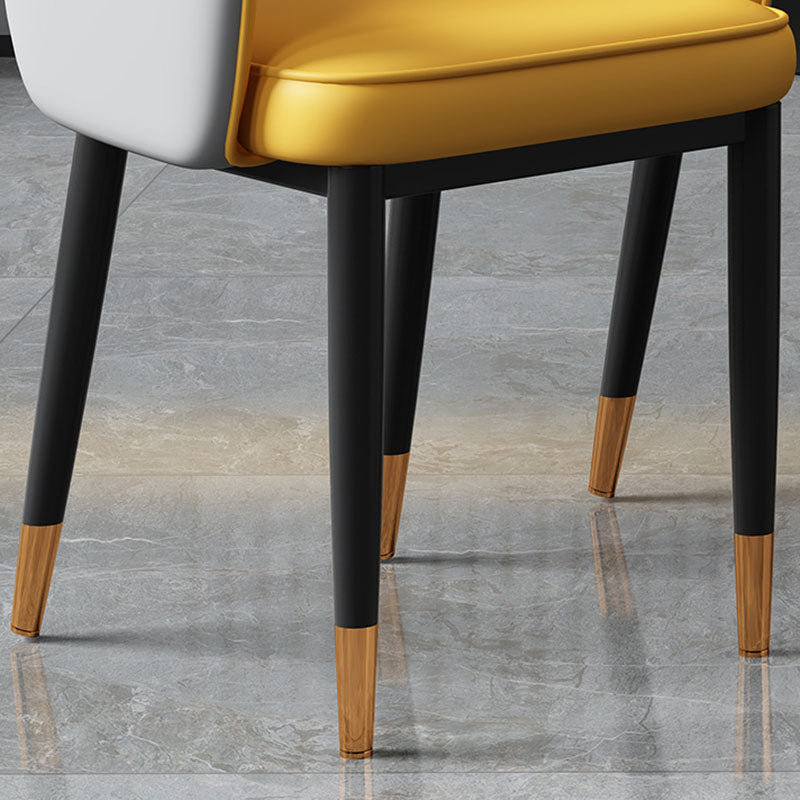 Glam Style Metal Arm Chair Open Back Upholstered Dining Side Chair Clearhalo 'Dining Chairs' 'Dining Tables & Seating' 'dining_chair' 'furn' 'furn_dining_chair' 'Furniture' 'furniture_dining_chair' 'Kitchen & Dining Furniture' 4819429