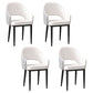 Glam Style Metal Arm Chair Open Back Upholstered Dining Side Chair White 4 Piece Set Black Clearhalo 'Dining Chairs' 'Dining Tables & Seating' 'dining_chair' 'furn' 'furn_dining_chair' 'Furniture' 'furniture_dining_chair' 'Kitchen & Dining Furniture' 4819430