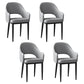 Glam Style Metal Arm Chair Open Back Upholstered Dining Side Chair Light Gray 4 Piece Set Black Clearhalo 'Dining Chairs' 'Dining Tables & Seating' 'dining_chair' 'furn' 'furn_dining_chair' 'Furniture' 'furniture_dining_chair' 'Kitchen & Dining Furniture' 4819434