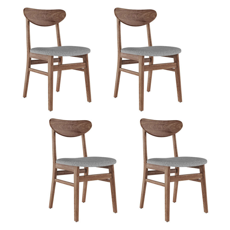 Contemporary Kitchen Solid Wood Side Chair Set Open Back Dining Side Chair Grey 4 Piece Set Clearhalo 'Dining Chairs' 'Dining Tables & Seating' 'dining_chair' 'furn' 'furn_dining_chair' 'Furniture' 'furniture_dining_chair' 'Kitchen & Dining Furniture' 4819444