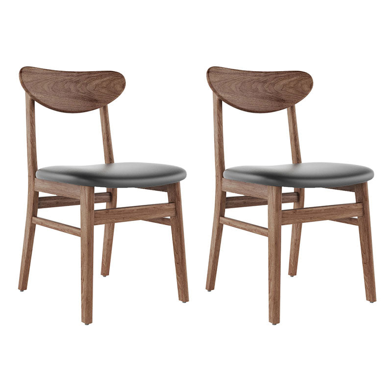 Contemporary Kitchen Solid Wood Side Chair Set Open Back Dining Side Chair Black 2 Piece Set Clearhalo 'Dining Chairs' 'Dining Tables & Seating' 'dining_chair' 'furn' 'furn_dining_chair' 'Furniture' 'furniture_dining_chair' 'Kitchen & Dining Furniture' 4819448