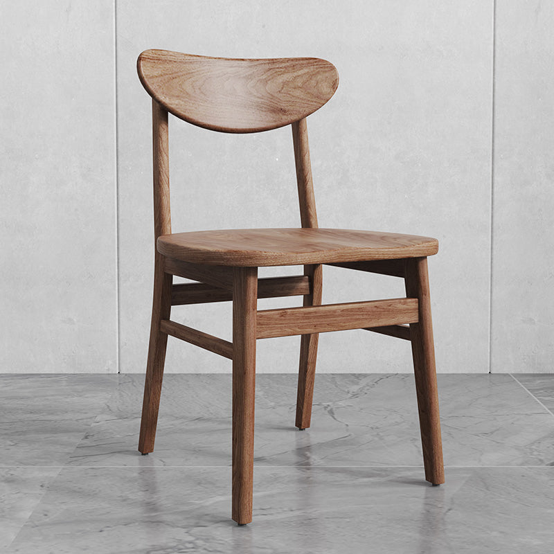 Contemporary Kitchen Solid Wood Side Chair Set Open Back Dining Side Chair Walnut 1 Piece Clearhalo 'Dining Chairs' 'Dining Tables & Seating' 'dining_chair' 'furn' 'furn_dining_chair' 'Furniture' 'furniture_dining_chair' 'Kitchen & Dining Furniture' 4819452