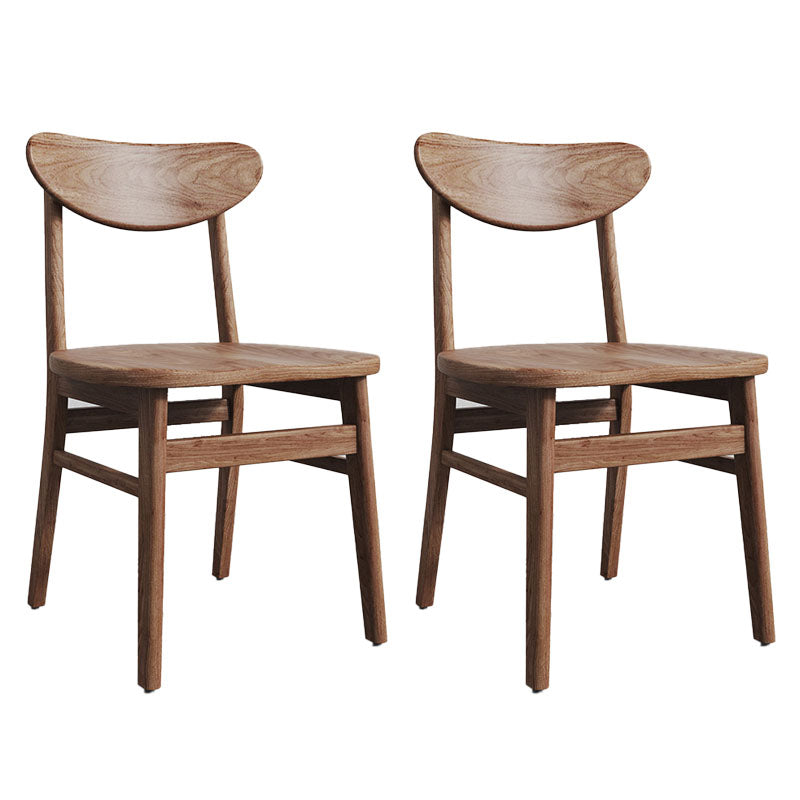Contemporary Kitchen Solid Wood Side Chair Set Open Back Dining Side Chair Walnut 2 Piece Set Clearhalo 'Dining Chairs' 'Dining Tables & Seating' 'dining_chair' 'furn' 'furn_dining_chair' 'Furniture' 'furniture_dining_chair' 'Kitchen & Dining Furniture' 4819453