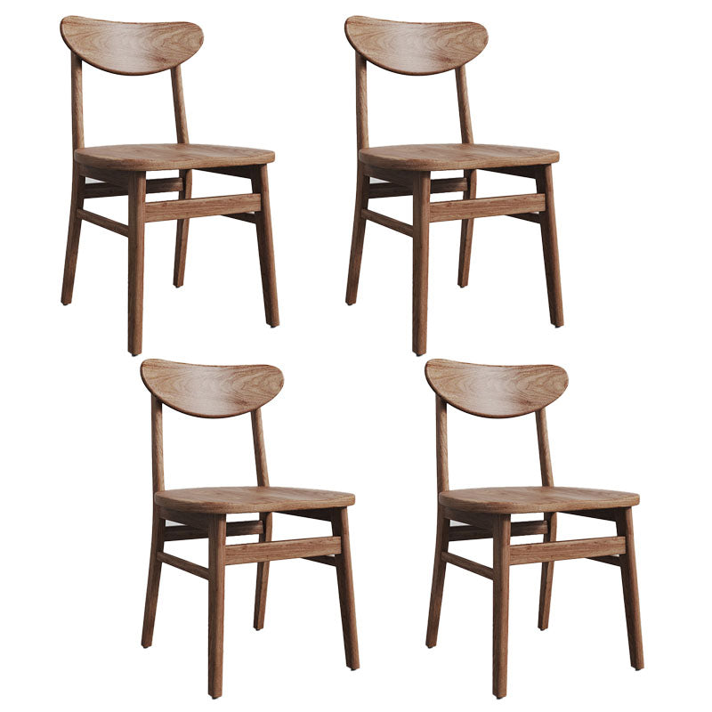 Contemporary Kitchen Solid Wood Side Chair Set Open Back Dining Side Chair Walnut 4 Piece Set Clearhalo 'Dining Chairs' 'Dining Tables & Seating' 'dining_chair' 'furn' 'furn_dining_chair' 'Furniture' 'furniture_dining_chair' 'Kitchen & Dining Furniture' 4819455