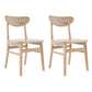 Contemporary Kitchen Solid Wood Side Chair Set Open Back Dining Side Chair Wood 2 Piece Set Clearhalo 'Dining Chairs' 'Dining Tables & Seating' 'dining_chair' 'furn' 'furn_dining_chair' 'Furniture' 'furniture_dining_chair' 'Kitchen & Dining Furniture' 4819459