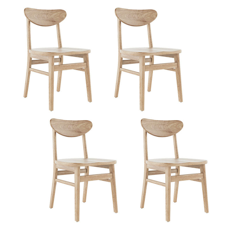 Contemporary Kitchen Solid Wood Side Chair Set Open Back Dining Side Chair Wood 4 Piece Set Clearhalo 'Dining Chairs' 'Dining Tables & Seating' 'dining_chair' 'furn' 'furn_dining_chair' 'Furniture' 'furniture_dining_chair' 'Kitchen & Dining Furniture' 4819461