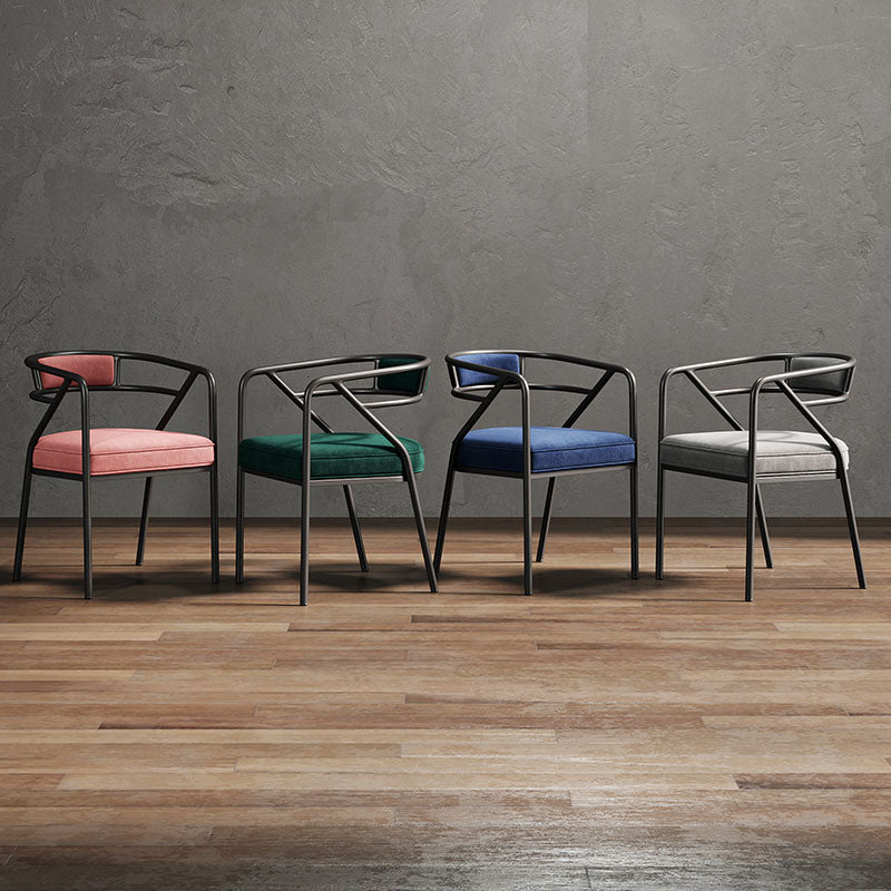 Glam Dining Chair Open Back Upholstered Dining Side Chair with Metal Legs Clearhalo 'Dining Chairs' 'Dining Tables & Seating' 'dining_chair' 'furn' 'furn_dining_chair' 'Furniture' 'furniture_dining_chair' 'Kitchen & Dining Furniture' 4819470