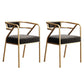 Glam Dining Chair Open Back Upholstered Dining Side Chair with Metal Legs Black 2 Piece Set Clearhalo 'Dining Chairs' 'Dining Tables & Seating' 'dining_chair' 'furn' 'furn_dining_chair' 'Furniture' 'furniture_dining_chair' 'Kitchen & Dining Furniture' 4819478