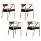 Glam Dining Chair Open Back Upholstered Dining Side Chair with Metal Legs Black 4 Piece Set Clearhalo 'Dining Chairs' 'Dining Tables & Seating' 'dining_chair' 'furn' 'furn_dining_chair' 'Furniture' 'furniture_dining_chair' 'Kitchen & Dining Furniture' 4819480