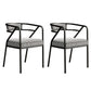 Glam Dining Chair Open Back Upholstered Dining Side Chair with Metal Legs Black White 2 Piece Set Clearhalo 'Dining Chairs' 'Dining Tables & Seating' 'dining_chair' 'furn' 'furn_dining_chair' 'Furniture' 'furniture_dining_chair' 'Kitchen & Dining Furniture' 4819484