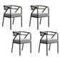 Glam Dining Chair Open Back Upholstered Dining Side Chair with Metal Legs Black White 4 Piece Set Clearhalo 'Dining Chairs' 'Dining Tables & Seating' 'dining_chair' 'furn' 'furn_dining_chair' 'Furniture' 'furniture_dining_chair' 'Kitchen & Dining Furniture' 4819486