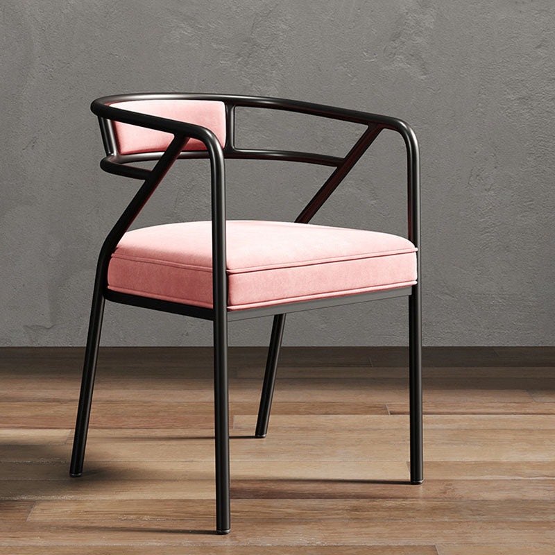 Glam Dining Chair Open Back Upholstered Dining Side Chair with Metal Legs Clearhalo 'Dining Chairs' 'Dining Tables & Seating' 'dining_chair' 'furn' 'furn_dining_chair' 'Furniture' 'furniture_dining_chair' 'Kitchen & Dining Furniture' 4819487