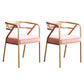 Glam Dining Chair Open Back Upholstered Dining Side Chair with Metal Legs Pink 2 Piece Set Clearhalo 'Dining Chairs' 'Dining Tables & Seating' 'dining_chair' 'furn' 'furn_dining_chair' 'Furniture' 'furniture_dining_chair' 'Kitchen & Dining Furniture' 4819489