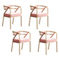 Glam Dining Chair Open Back Upholstered Dining Side Chair with Metal Legs Pink 4 Piece Set Clearhalo 'Dining Chairs' 'Dining Tables & Seating' 'dining_chair' 'furn' 'furn_dining_chair' 'Furniture' 'furniture_dining_chair' 'Kitchen & Dining Furniture' 4819490