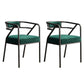 Glam Dining Chair Open Back Upholstered Dining Side Chair with Metal Legs Green 2 Piece Set Clearhalo 'Dining Chairs' 'Dining Tables & Seating' 'dining_chair' 'furn' 'furn_dining_chair' 'Furniture' 'furniture_dining_chair' 'Kitchen & Dining Furniture' 4819492