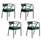 Glam Dining Chair Open Back Upholstered Dining Side Chair with Metal Legs Green 4 Piece Set Clearhalo 'Dining Chairs' 'Dining Tables & Seating' 'dining_chair' 'furn' 'furn_dining_chair' 'Furniture' 'furniture_dining_chair' 'Kitchen & Dining Furniture' 4819493
