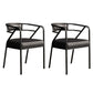 Glam Dining Chair Open Back Upholstered Dining Side Chair with Metal Legs Gloss Black 2 Piece Set Clearhalo 'Dining Chairs' 'Dining Tables & Seating' 'dining_chair' 'furn' 'furn_dining_chair' 'Furniture' 'furniture_dining_chair' 'Kitchen & Dining Furniture' 4819495