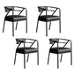 Glam Dining Chair Open Back Upholstered Dining Side Chair with Metal Legs Gloss Black 4 Piece Set Clearhalo 'Dining Chairs' 'Dining Tables & Seating' 'dining_chair' 'furn' 'furn_dining_chair' 'Furniture' 'furniture_dining_chair' 'Kitchen & Dining Furniture' 4819496
