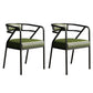 Glam Dining Chair Open Back Upholstered Dining Side Chair with Metal Legs Green-Black 2 Piece Set Clearhalo 'Dining Chairs' 'Dining Tables & Seating' 'dining_chair' 'furn' 'furn_dining_chair' 'Furniture' 'furniture_dining_chair' 'Kitchen & Dining Furniture' 4819501