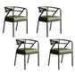 Glam Dining Chair Open Back Upholstered Dining Side Chair with Metal Legs Green-Black 4 Piece Set Clearhalo 'Dining Chairs' 'Dining Tables & Seating' 'dining_chair' 'furn' 'furn_dining_chair' 'Furniture' 'furniture_dining_chair' 'Kitchen & Dining Furniture' 4819502