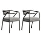 Glam Dining Chair Open Back Upholstered Dining Side Chair with Metal Legs White-Black 2 Piece Set Clearhalo 'Dining Chairs' 'Dining Tables & Seating' 'dining_chair' 'furn' 'furn_dining_chair' 'Furniture' 'furniture_dining_chair' 'Kitchen & Dining Furniture' 4819504