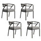 Glam Dining Chair Open Back Upholstered Dining Side Chair with Metal Legs White-Black 4 Piece Set Clearhalo 'Dining Chairs' 'Dining Tables & Seating' 'dining_chair' 'furn' 'furn_dining_chair' 'Furniture' 'furniture_dining_chair' 'Kitchen & Dining Furniture' 4819505