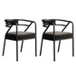 Glam Dining Chair Open Back Upholstered Dining Side Chair with Metal Legs Matte Black 2 Piece Set Clearhalo 'Dining Chairs' 'Dining Tables & Seating' 'dining_chair' 'furn' 'furn_dining_chair' 'Furniture' 'furniture_dining_chair' 'Kitchen & Dining Furniture' 4819510