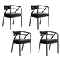 Glam Dining Chair Open Back Upholstered Dining Side Chair with Metal Legs Matte Black 4 Piece Set Clearhalo 'Dining Chairs' 'Dining Tables & Seating' 'dining_chair' 'furn' 'furn_dining_chair' 'Furniture' 'furniture_dining_chair' 'Kitchen & Dining Furniture' 4819511