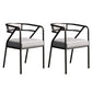 Glam Dining Chair Open Back Upholstered Dining Side Chair with Metal Legs Gray-White 2 Piece Set Clearhalo 'Dining Chairs' 'Dining Tables & Seating' 'dining_chair' 'furn' 'furn_dining_chair' 'Furniture' 'furniture_dining_chair' 'Kitchen & Dining Furniture' 4819513