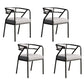 Glam Dining Chair Open Back Upholstered Dining Side Chair with Metal Legs Gray-White 4 Piece Set Clearhalo 'Dining Chairs' 'Dining Tables & Seating' 'dining_chair' 'furn' 'furn_dining_chair' 'Furniture' 'furniture_dining_chair' 'Kitchen & Dining Furniture' 4819514
