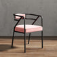 Glam Dining Chair Open Back Upholstered Dining Side Chair with Metal Legs Pink Black 1 Piece Clearhalo 'Dining Chairs' 'Dining Tables & Seating' 'dining_chair' 'furn' 'furn_dining_chair' 'Furniture' 'furniture_dining_chair' 'Kitchen & Dining Furniture' 4819515