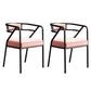 Glam Dining Chair Open Back Upholstered Dining Side Chair with Metal Legs Pink Black 2 Piece Set Clearhalo 'Dining Chairs' 'Dining Tables & Seating' 'dining_chair' 'furn' 'furn_dining_chair' 'Furniture' 'furniture_dining_chair' 'Kitchen & Dining Furniture' 4819516