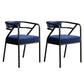 Glam Dining Chair Open Back Upholstered Dining Side Chair with Metal Legs Blue 2 Piece Set Clearhalo 'Dining Chairs' 'Dining Tables & Seating' 'dining_chair' 'furn' 'furn_dining_chair' 'Furniture' 'furniture_dining_chair' 'Kitchen & Dining Furniture' 4819519