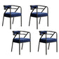 Glam Dining Chair Open Back Upholstered Dining Side Chair with Metal Legs Blue 4 Piece Set Clearhalo 'Dining Chairs' 'Dining Tables & Seating' 'dining_chair' 'furn' 'furn_dining_chair' 'Furniture' 'furniture_dining_chair' 'Kitchen & Dining Furniture' 4819520