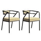 Glam Dining Chair Open Back Upholstered Dining Side Chair with Metal Legs Yellow White 2 Piece Set Clearhalo 'Dining Chairs' 'Dining Tables & Seating' 'dining_chair' 'furn' 'furn_dining_chair' 'Furniture' 'furniture_dining_chair' 'Kitchen & Dining Furniture' 4819522