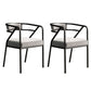 Glam Dining Chair Open Back Upholstered Dining Side Chair with Metal Legs Light Gray-Black 2 Piece Set Clearhalo 'Dining Chairs' 'Dining Tables & Seating' 'dining_chair' 'furn' 'furn_dining_chair' 'Furniture' 'furniture_dining_chair' 'Kitchen & Dining Furniture' 4819525
