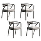Glam Dining Chair Open Back Upholstered Dining Side Chair with Metal Legs Light Gray-Black 4 Piece Set Clearhalo 'Dining Chairs' 'Dining Tables & Seating' 'dining_chair' 'furn' 'furn_dining_chair' 'Furniture' 'furniture_dining_chair' 'Kitchen & Dining Furniture' 4819526