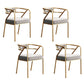 Glam Dining Chair Open Back Upholstered Dining Side Chair with Metal Legs Gray-Gold 4 Piece Set Clearhalo 'Dining Chairs' 'Dining Tables & Seating' 'dining_chair' 'furn' 'furn_dining_chair' 'Furniture' 'furniture_dining_chair' 'Kitchen & Dining Furniture' 4819529