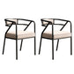 Glam Dining Chair Open Back Upholstered Dining Side Chair with Metal Legs Beige 2 Piece Set Clearhalo 'Dining Chairs' 'Dining Tables & Seating' 'dining_chair' 'furn' 'furn_dining_chair' 'Furniture' 'furniture_dining_chair' 'Kitchen & Dining Furniture' 4819531