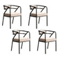 Glam Dining Chair Open Back Upholstered Dining Side Chair with Metal Legs Beige 4 Piece Set Clearhalo 'Dining Chairs' 'Dining Tables & Seating' 'dining_chair' 'furn' 'furn_dining_chair' 'Furniture' 'furniture_dining_chair' 'Kitchen & Dining Furniture' 4819532
