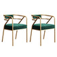 Glam Dining Chair Open Back Upholstered Dining Side Chair with Metal Legs Blackish Green 2 Piece Set Clearhalo 'Dining Chairs' 'Dining Tables & Seating' 'dining_chair' 'furn' 'furn_dining_chair' 'Furniture' 'furniture_dining_chair' 'Kitchen & Dining Furniture' 4819534