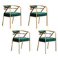 Glam Dining Chair Open Back Upholstered Dining Side Chair with Metal Legs Blackish Green 4 Piece Set Clearhalo 'Dining Chairs' 'Dining Tables & Seating' 'dining_chair' 'furn' 'furn_dining_chair' 'Furniture' 'furniture_dining_chair' 'Kitchen & Dining Furniture' 4819535