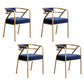 Glam Dining Chair Open Back Upholstered Dining Side Chair with Metal Legs Blue Gold 4 Piece Set Clearhalo 'Dining Chairs' 'Dining Tables & Seating' 'dining_chair' 'furn' 'furn_dining_chair' 'Furniture' 'furniture_dining_chair' 'Kitchen & Dining Furniture' 4819538
