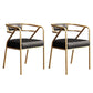 Glam Dining Chair Open Back Upholstered Dining Side Chair with Metal Legs Gold-Black 2 Piece Set Clearhalo 'Dining Chairs' 'Dining Tables & Seating' 'dining_chair' 'furn' 'furn_dining_chair' 'Furniture' 'furniture_dining_chair' 'Kitchen & Dining Furniture' 4819543