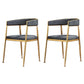Glam Gold Metal Arm Chair Open Back Dining Side Chair with Upholstered Grey 2 Piece Set Clearhalo 'Dining Chairs' 'Dining Tables & Seating' 'dining_chair' 'furn' 'furn_dining_chair' 'Furniture' 'furniture_dining_chair' 'Kitchen & Dining Furniture' 4819548