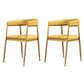 Glam Gold Metal Arm Chair Open Back Dining Side Chair with Upholstered Yellow 2 Piece Set Clearhalo 'Dining Chairs' 'Dining Tables & Seating' 'dining_chair' 'furn' 'furn_dining_chair' 'Furniture' 'furniture_dining_chair' 'Kitchen & Dining Furniture' 4819554