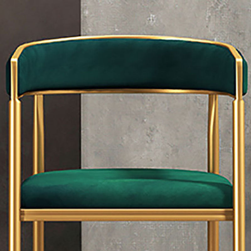 Glam Gold Metal Arm Chair Open Back Dining Side Chair with Upholstered Clearhalo 'Dining Chairs' 'Dining Tables & Seating' 'dining_chair' 'furn' 'furn_dining_chair' 'Furniture' 'furniture_dining_chair' 'Kitchen & Dining Furniture' 4819557