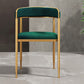 Glam Gold Metal Arm Chair Open Back Dining Side Chair with Upholstered Clearhalo 'Dining Chairs' 'Dining Tables & Seating' 'dining_chair' 'furn' 'furn_dining_chair' 'Furniture' 'furniture_dining_chair' 'Kitchen & Dining Furniture' 4819562