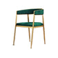 Glam Gold Metal Arm Chair Open Back Dining Side Chair with Upholstered Green 1 Piece Clearhalo 'Dining Chairs' 'Dining Tables & Seating' 'dining_chair' 'furn' 'furn_dining_chair' 'Furniture' 'furniture_dining_chair' 'Kitchen & Dining Furniture' 4819571